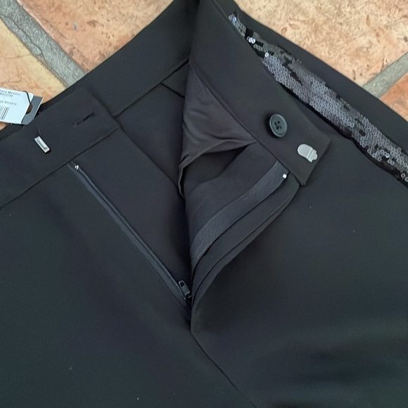 🔷 NEW Steve Madden Womens Waverly Sequined Stripe Flared Pants Black Size Small - Picture 9 of 13